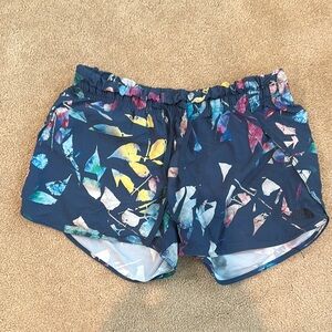 The North Face Blue and Yellow Athletic Shorts